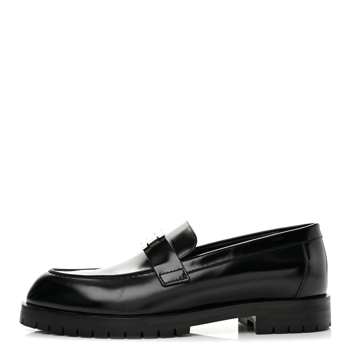 Hermès Glazed Calfskin Faubourg Women's Loafers Black
