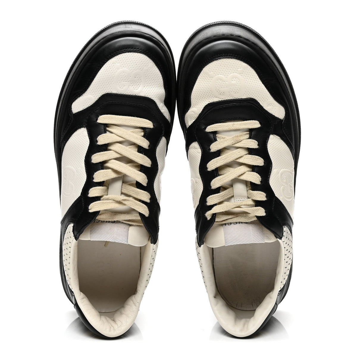 Gucci Calfskin Men's GG Tennis Embossed 55mm Sneakers 8.5 Black White
