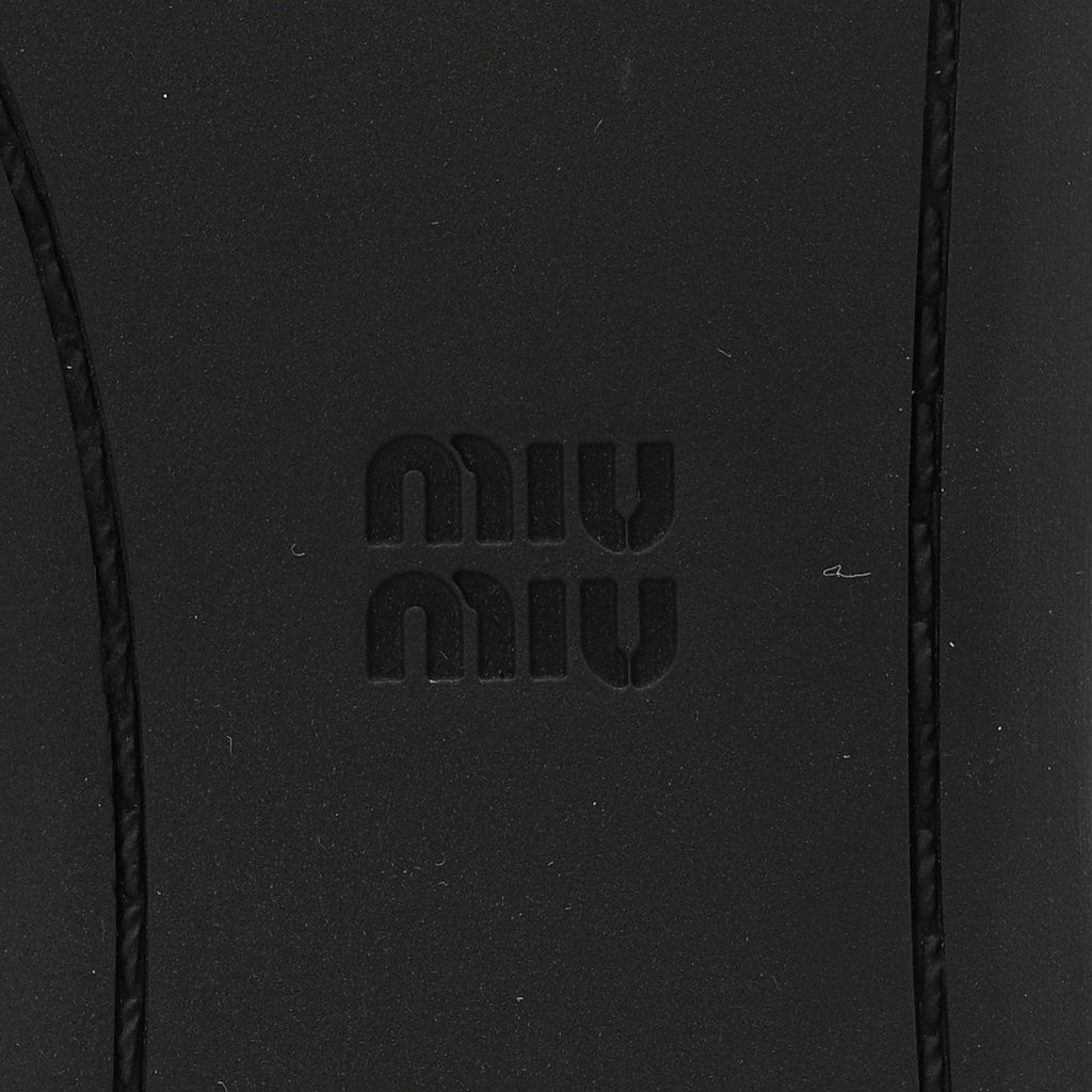 Miu Miu Virgin Wool Nappa Women's Buckle Ballerina Flats 39 Antracite