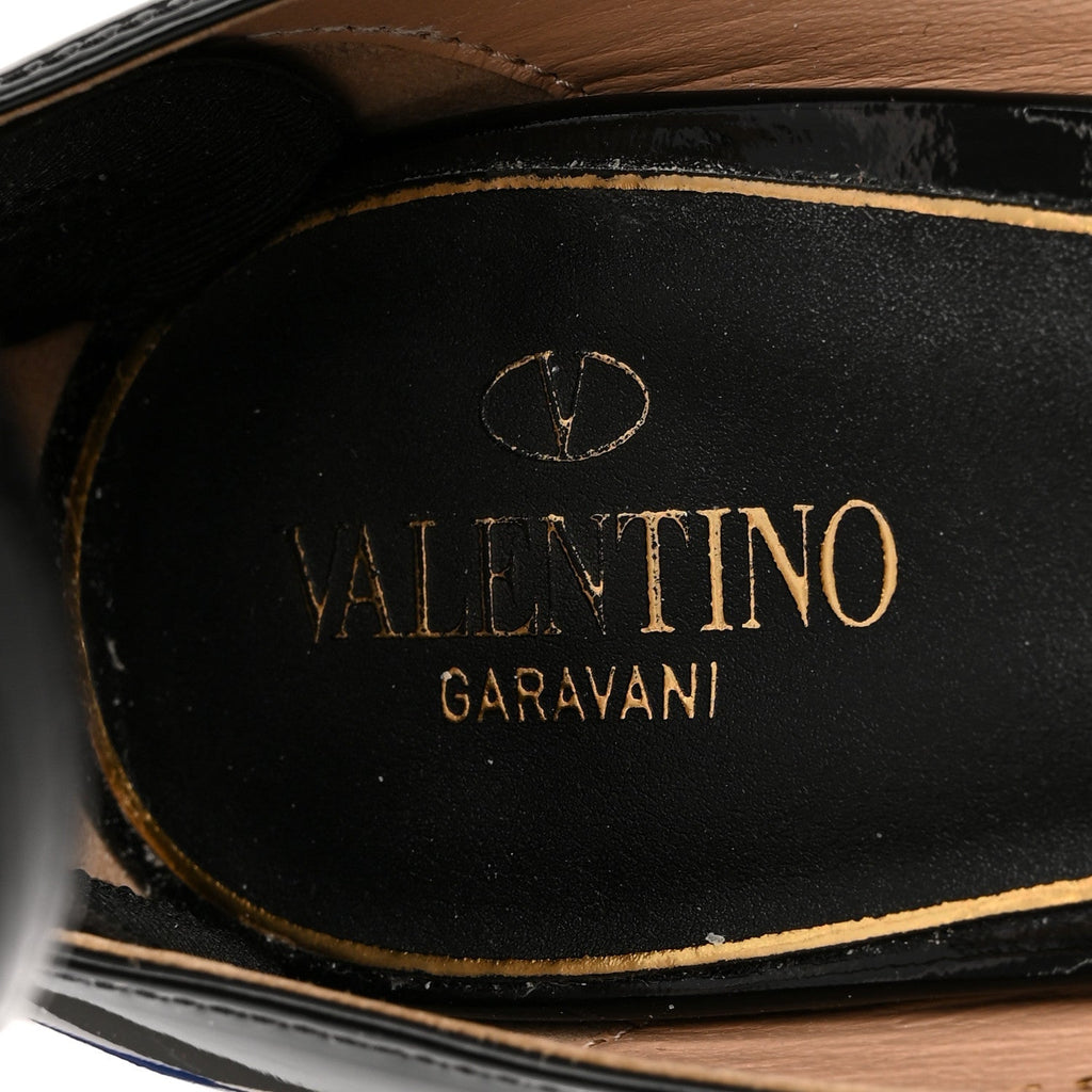 Valentino Garavani Patent Women's Tan-Go 155mm Platform Pumps 41 Black