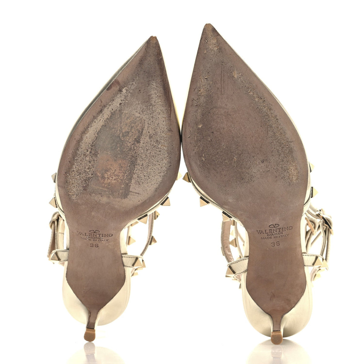 Valentino Garavani Metallic Nappa Rockstud Women's Pumps 36 Gold