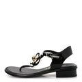 Chanel Patent Calfskin Women's Camellia Thong Sandals 37 Black White