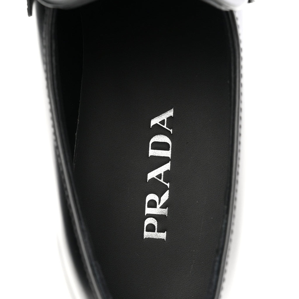 Prada Spazzolato Women's Loafers 40.5 Black