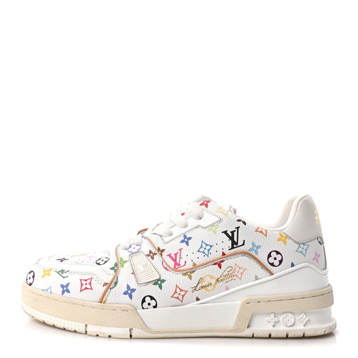 LV X Tm Calfskin Monogram Multicolor LV Trainer Sneakers White