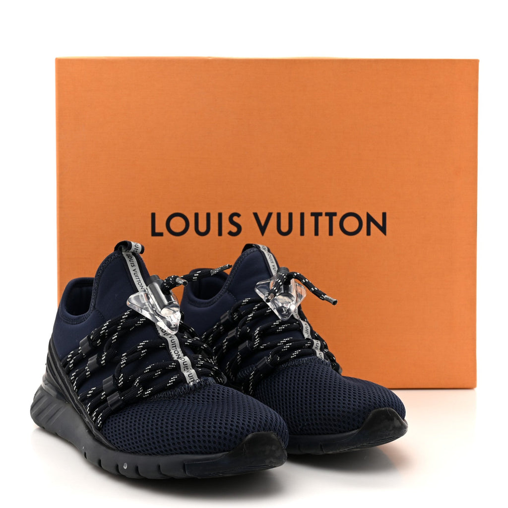 Louis Vuitton Neoprene Mesh Men's Fastlane Sneakers 37 Marine