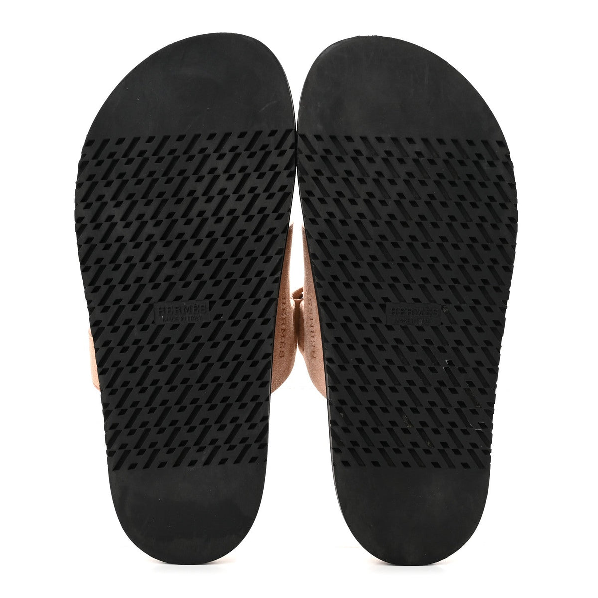 Hermes Suede Goatskin Women's Chypre Sandals 39 Rose Aube