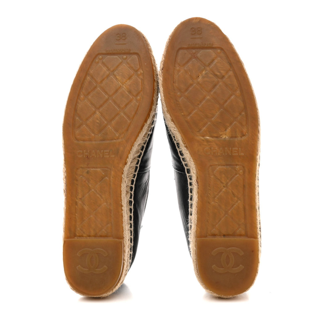 Chanel Lambskin Women's CC Espadrilles 38 Dark Navy