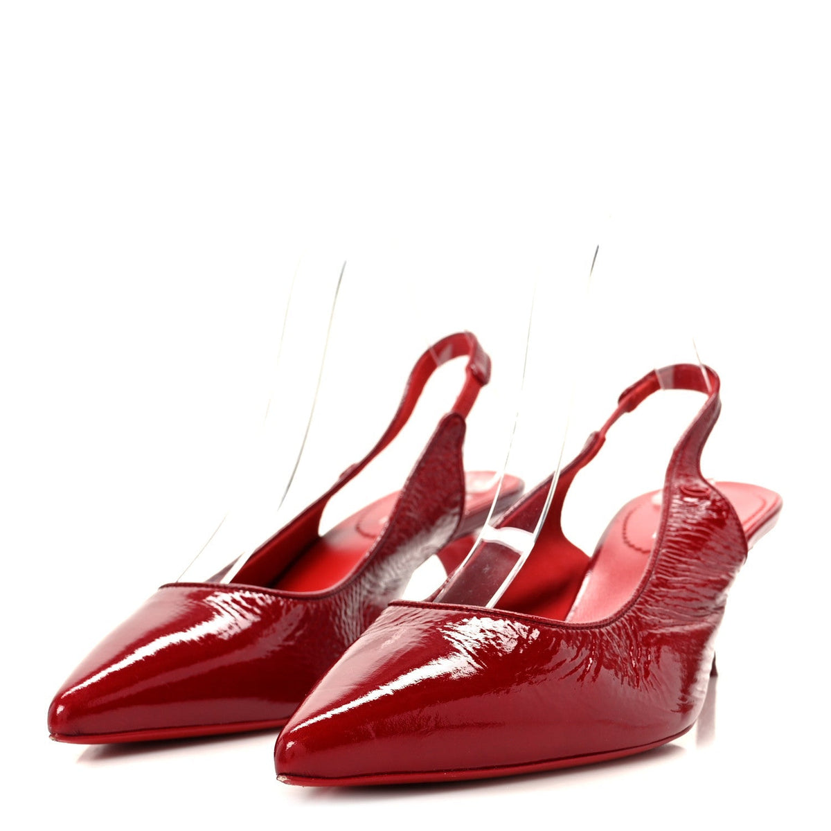 Christian Louboutin Patent Women's Vogue Sporty Kate 55 Slingback 40.5 Loubi