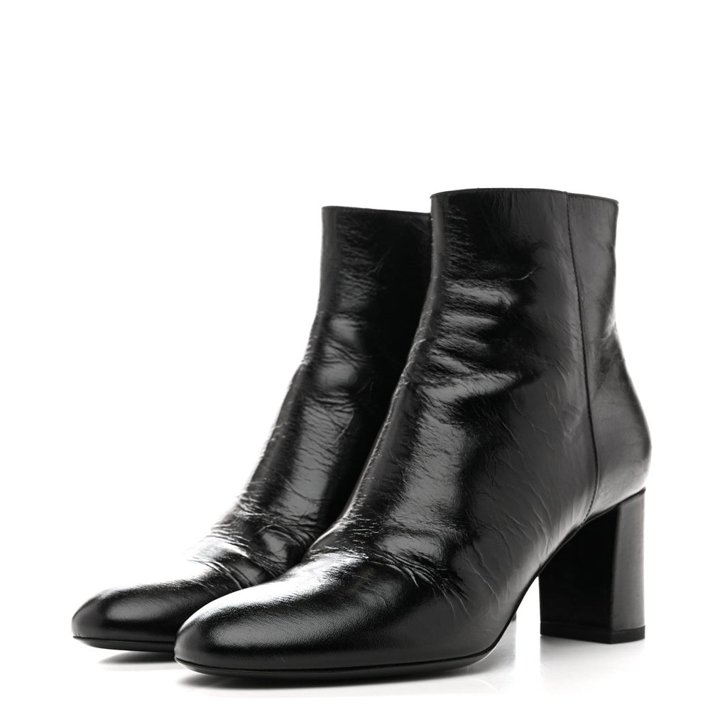 Saint Laurent Calfskin Women's Loulou 70 Uniform Ankle Boots 36 Black