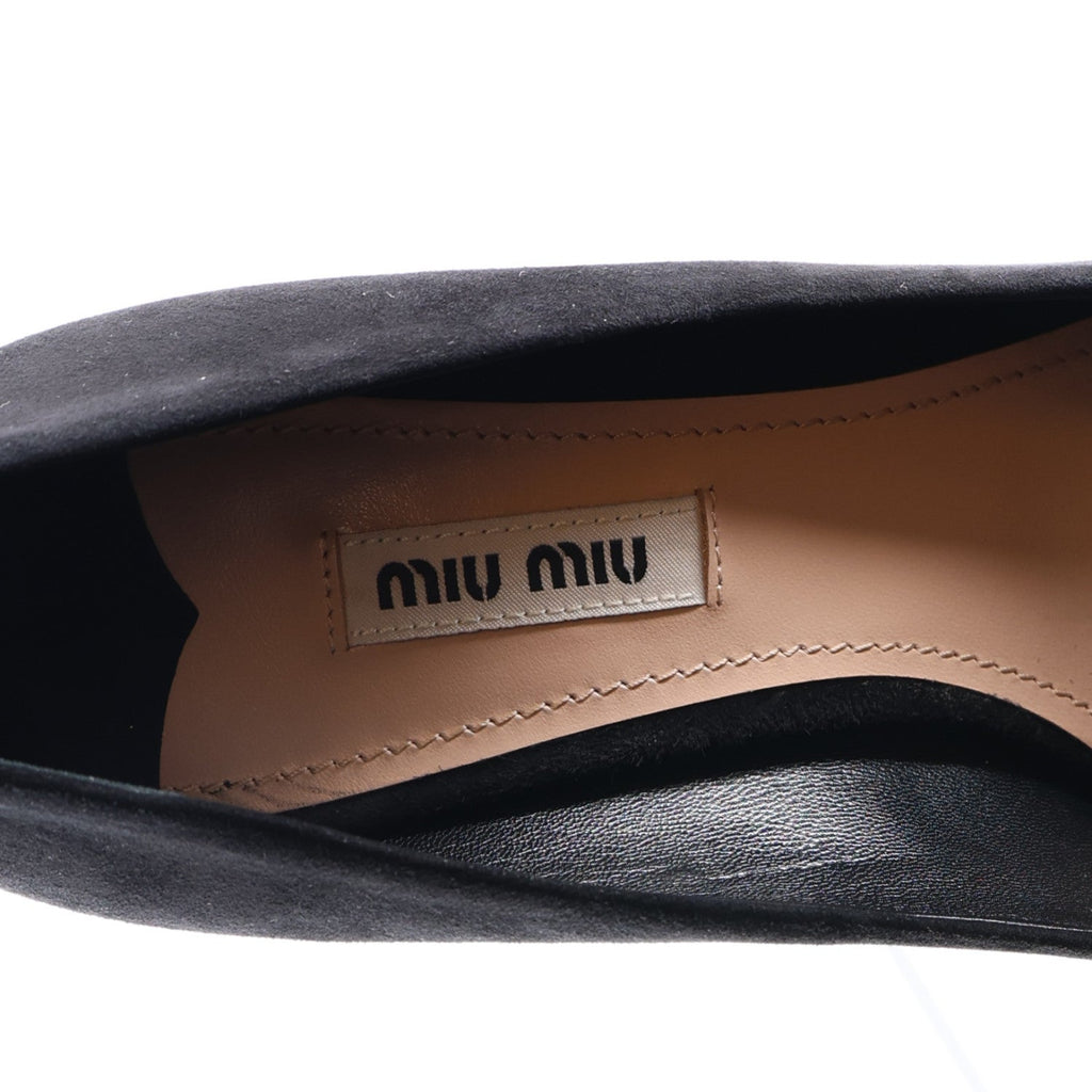 Miu Miu Suede Women's Crystal Pumps 37 Black