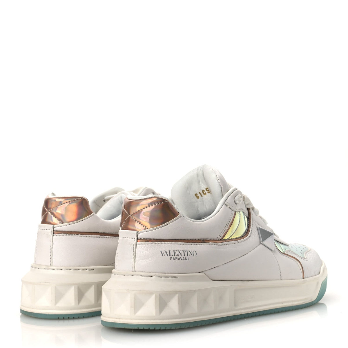 Valentino Garavani Nappa Women's One Stud Low Top Sneakers 37 White