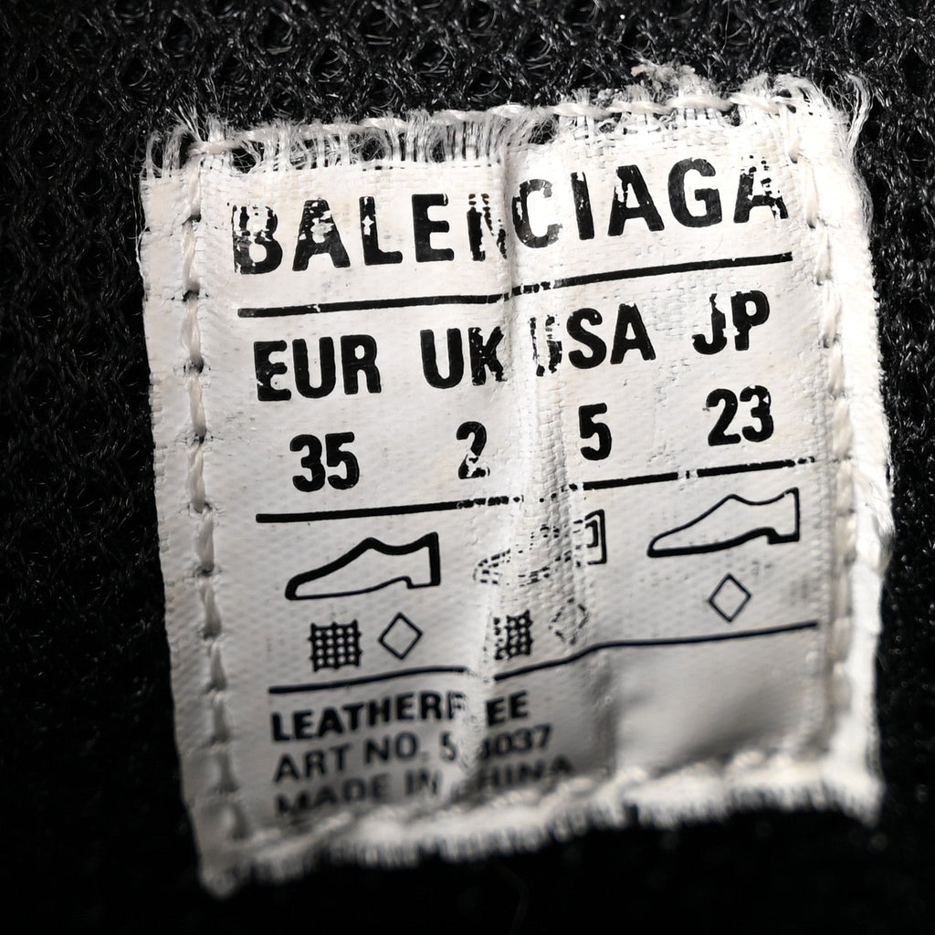 Balenciaga Fabric Mesh Women's Triple S Sneakers 35 Black Red