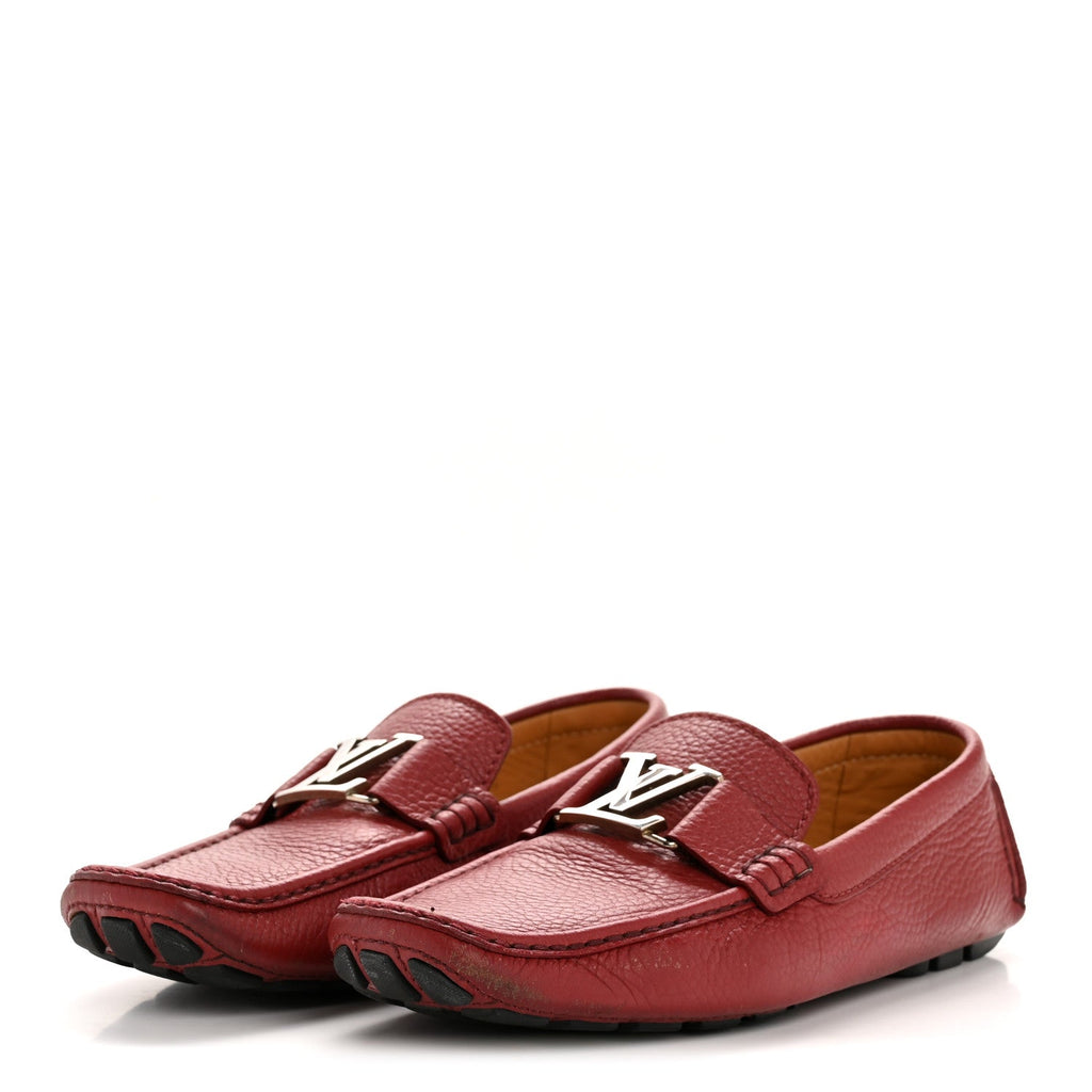 Louis Vuitton Calfskin Men's Monte Carlo Moccasin Loafers 9 Red