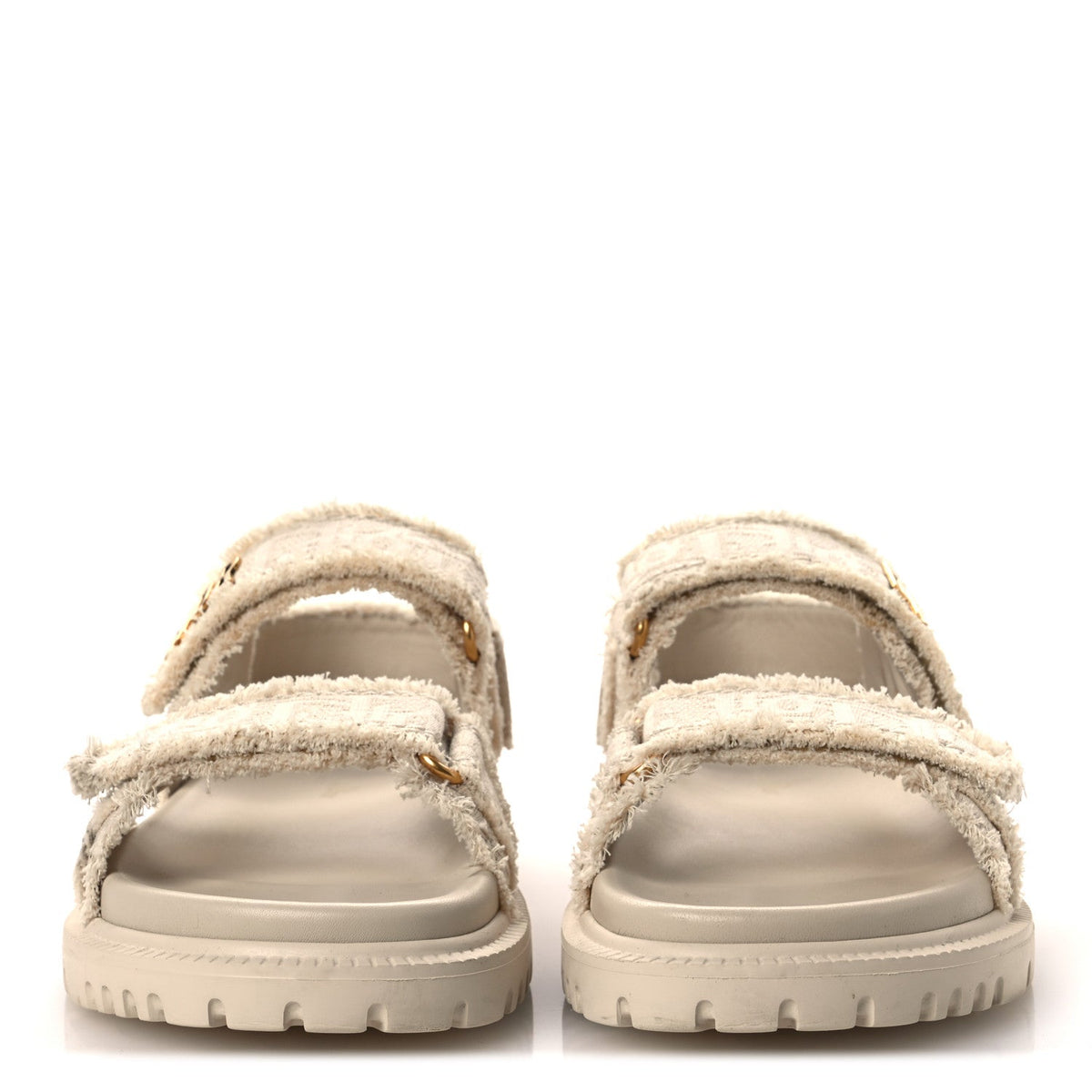 Christian Dior Cotton Women's Dioract 10mm Sandals 36 Natural