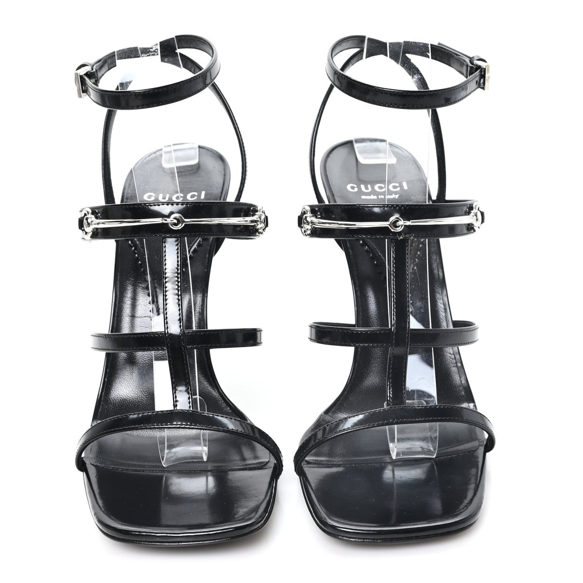 Gucci Nappa Women's Regent Strappy Horsebit Sandals 39 Black