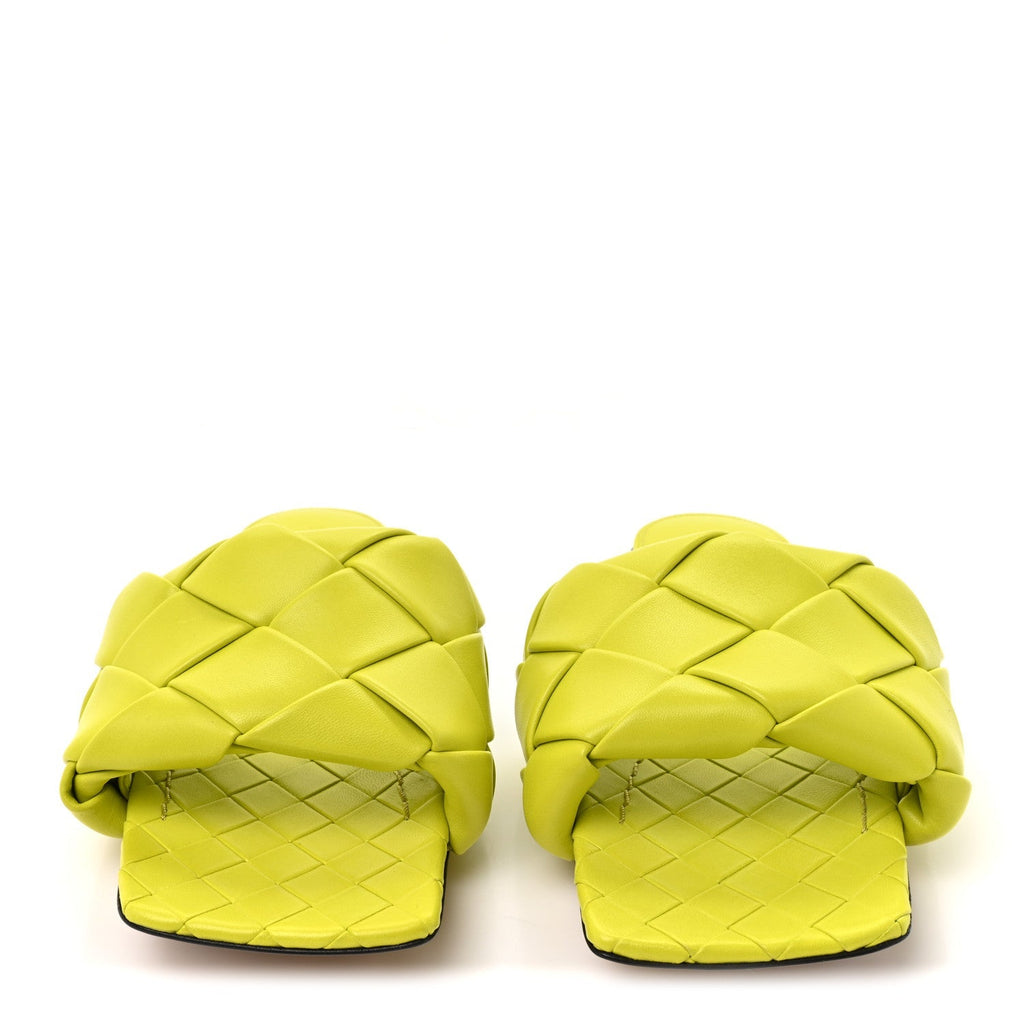 Bottega Veneta Nappa Maxi Intrecciato Lido Women's Flat Sandals 38 Kiwi