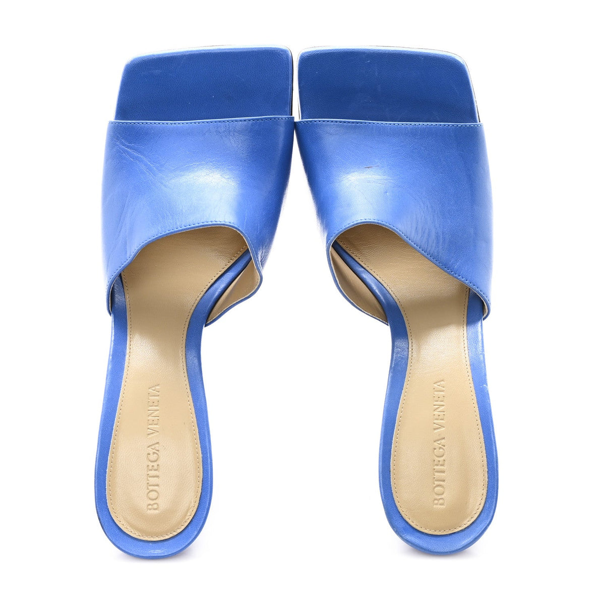 Bottega Veneta Lambskin Women's Stretch Mule Sandals 37 Aquarium