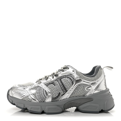 Christian Dior Technical Mesh Women's Chrono Sneakers 38.5 Silver