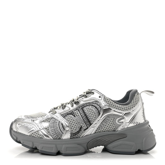 Christian Dior Technical Mesh Women's Chrono Sneakers 38.5 Silver