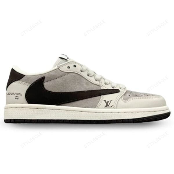 Louis Vuitton x Nike Air Jordan 1 Low “Shadow Grey Suede” (Custom)