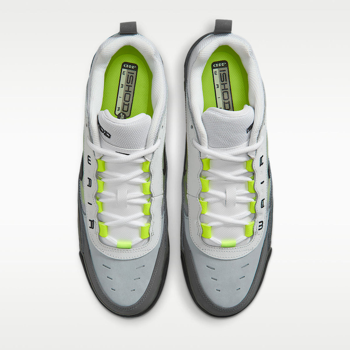 Unisex Air Max Ishod Skate Shoes Updated Mesh Black/Anthracite/Light Graphite/Neon Yellow