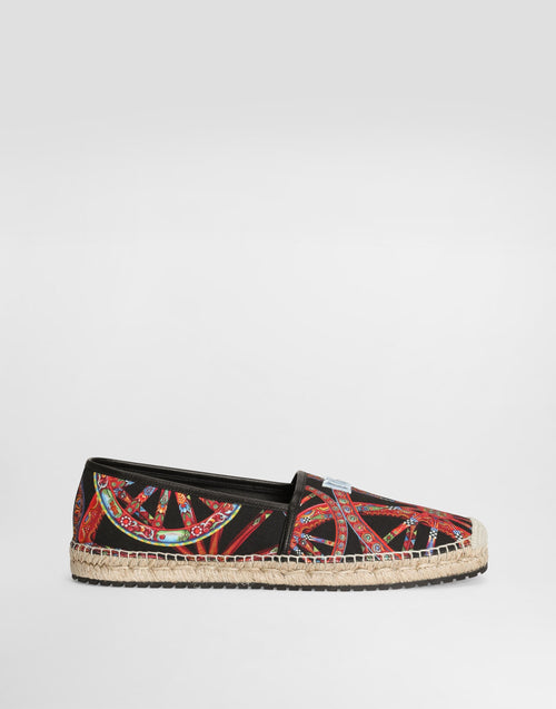 Carretto-Print Canvas and Nappa Leather Espadrilles Multicolor
