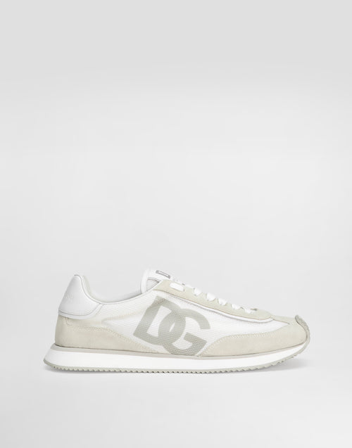 Men's DG CUSHION Mixed-Material Sneakers White