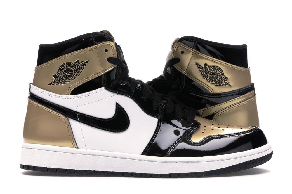 Retro High-Top Sneakers in Black/Black-Metallic Gold - 861428-001