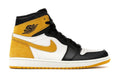 Retro High-Top Sneakers in Summit White/Yellow Ochre-Black - 555088-109
