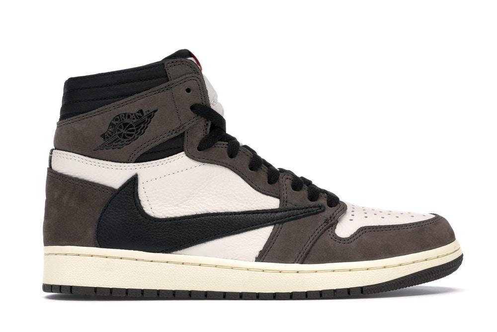 Retro High-Top Sneakers in Sail/Black-Dark Mocha-University Red - CD4487-100
