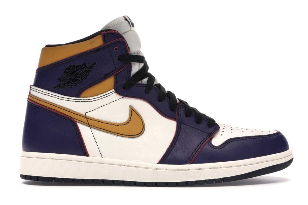 Retro High-Top Sneakers in Court Purple/Black-Sail-University Gold - CD6578-507